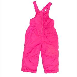 Neon Pink Platinum Girls Full Insulated Water Resistant Snow Bibs Snow Pants